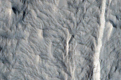 Yardangs in Crater