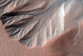 Gullies Along Depression in Lyell Crater