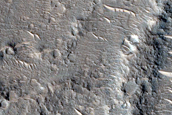 Narrow Ridge on Crater Floor in Hesperia Terra