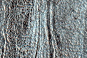 Crater on Debris Covered Glacier East of Hellas Planitia