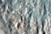 Crater with South Facing Gullies Plus Rumpled Fill and Erosion