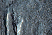 Possible Gully-Associated Light-Toned Materials in Mena Crater
