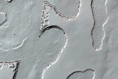Possible Water Ice and Mesas