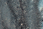 Channel Cutting Wrinkle Ridge in Promethei Terra