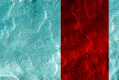 Irregular Cellular Structures around Crater near to Hellas Planitia