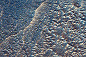 Layers on Floor of Crater in Mesa in Deuteronilus Mensae