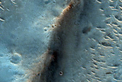 Streamlined Form in Valley in Margaritifer Terra