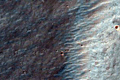 Craters Into Lava Flow Front