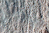 Crater with South Facing Gullies Plus Rumpled Fill and Erosion