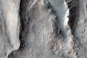 Irregular Cellular Structures around Crater in Southern Mid-Latitudes