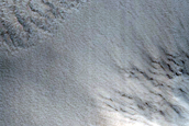 Flood Lava around Crater Rim in Amazonis Planitia