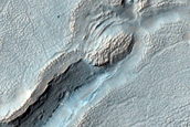 Irregular Cellular Structures around Crater in Southern Mid-Latitudes