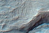 Gullies in Crater near Copernicus Crater