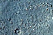 Gullies above Glacially Filled Crater