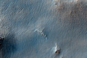 Irregular Cellular Structures around Crater in Southern Mid-Latitudes