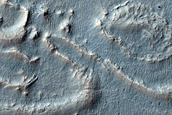 Irregular Cellular Structures around Crater in Southern Mid-Latitudes