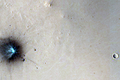 Recent Impact Site with Bright Bluish Materials
