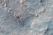 Irregular Cellular Structures around Crater in Southern Mid-Latitudes