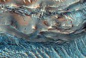 Channels Across Crater Rim North of Savich Crater