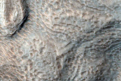 Curved Ridges near Dao Vallis