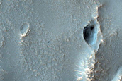 Irregular Cellular Structures around Crater in Southern Mid-Latitudes