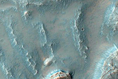 Layers and Bench in Crater in Thaumasia Planum