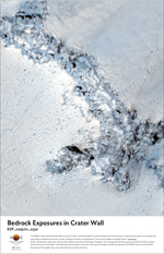 Bedrock Exposures in Crater Wall