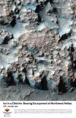 Ice in a Chlorite-Bearing Escarpment in Northwest Hellas