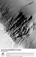 Lava-Carved Gullies in a Crater