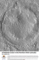 A Pedestal Crater in the Northern Mid-Latitudes
