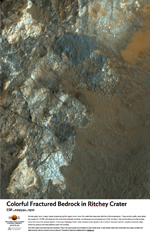 Colorful Fractured Bedrock in Ritchey Crater