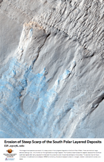 Erosion of Steep Scarp of the South Polar Layered Deposits