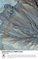 Seasonal Flows in Palikir Crater