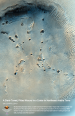 A Dark-Toned, Pitted Mound in a Crater in Northeast Arabia Terra