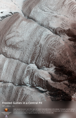 Frosted Gullies in a Central Pit
