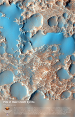 Pits in Hale Crater Ejecta
