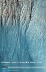 Gullies and Layers in a Crater near Mariner Crater