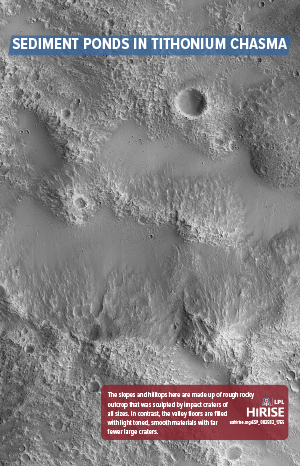 Sediment Ponds in Tithonium Chasma 