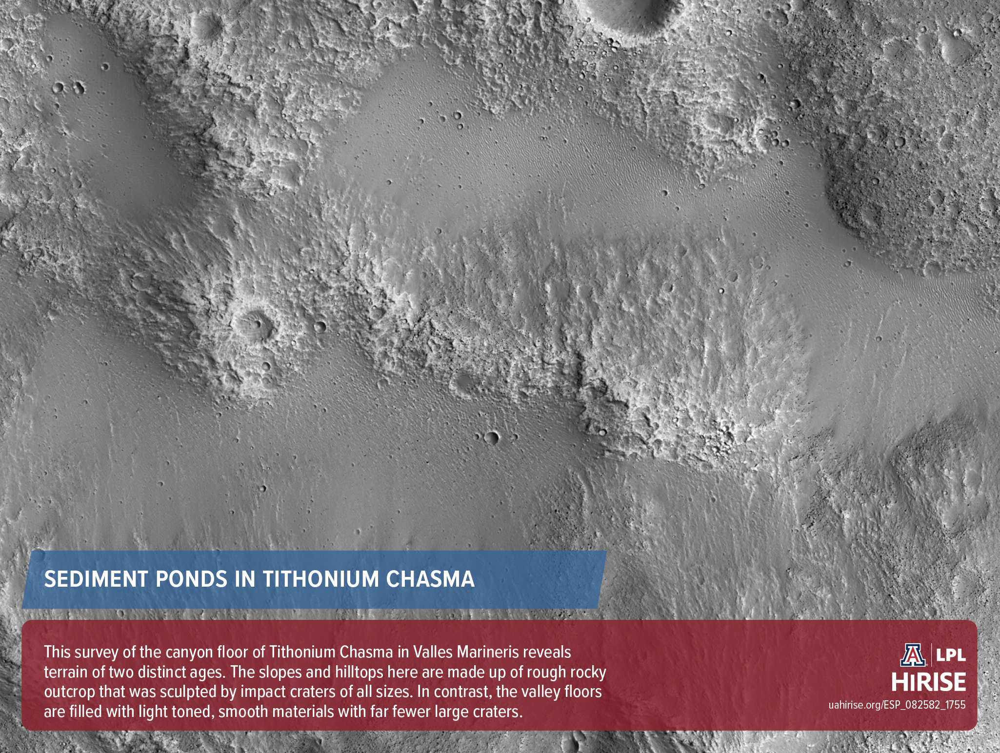 Sediment Ponds in Tithonium Chasma 